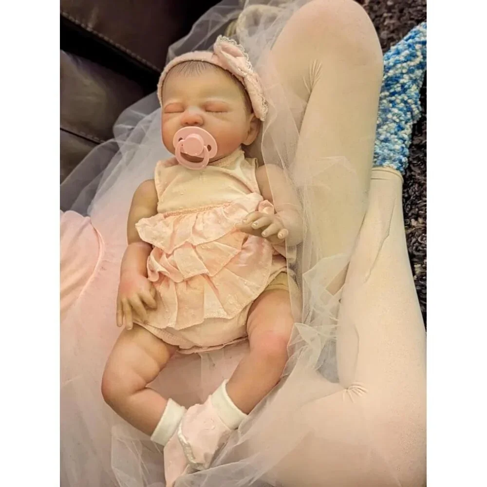 🆕20inch Soft Cloth Body Newborn Baby Doll Poseable Limbs Sleeping Doll Ava Girl